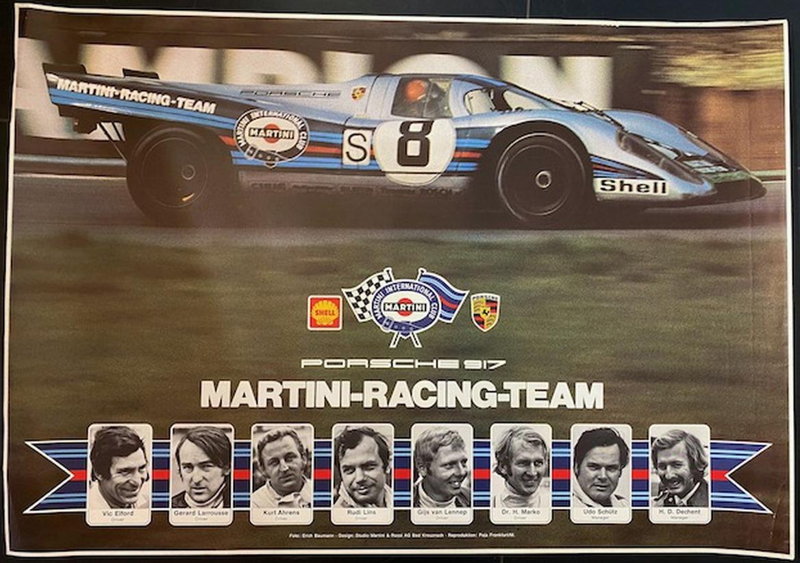 PORSCHE Martini 8 pilotes 99x69cm